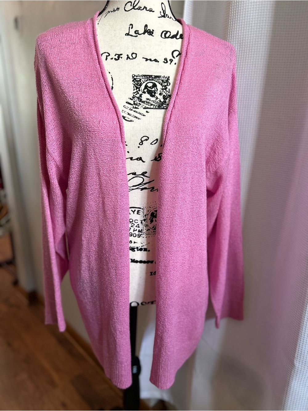 saltwater LUXE Pink Open-Front Lightweight Cardigan NWOT